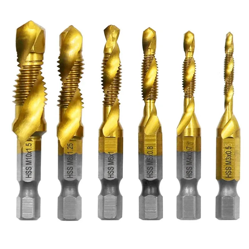 6pc High-speed Steel Tap and Drill Set