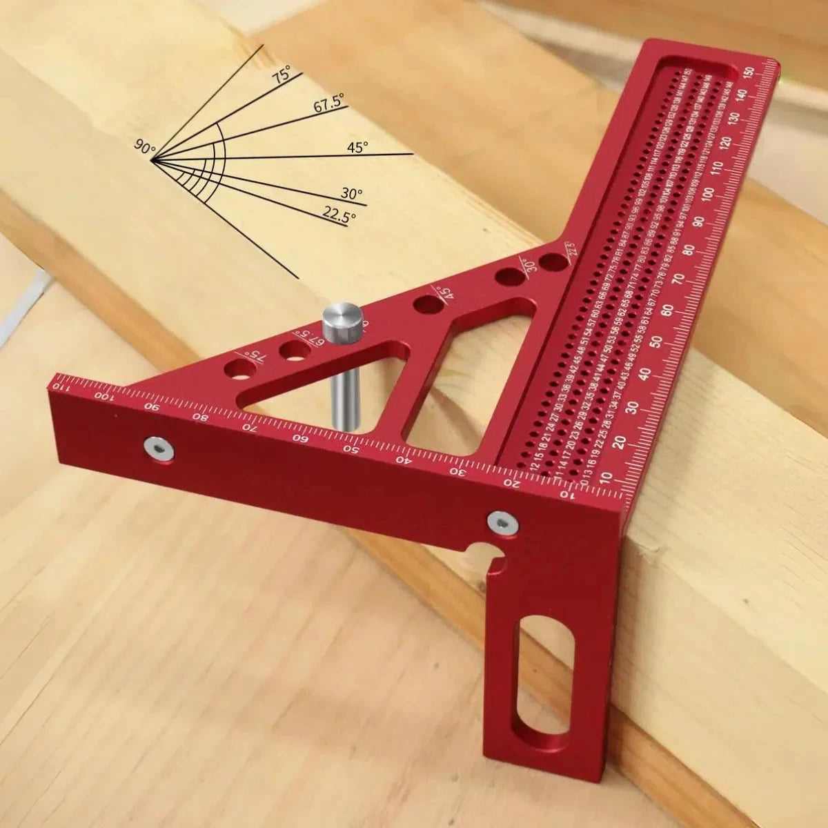 3D Measuring Ruler Aluminum Alloy Woodworking Square by Unbranded
