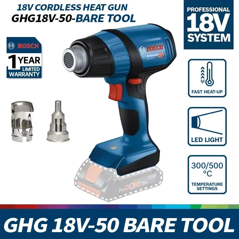 Bosch Cordless Heat Gun GHG 18V-50 Rechargeable 18V by Bosch