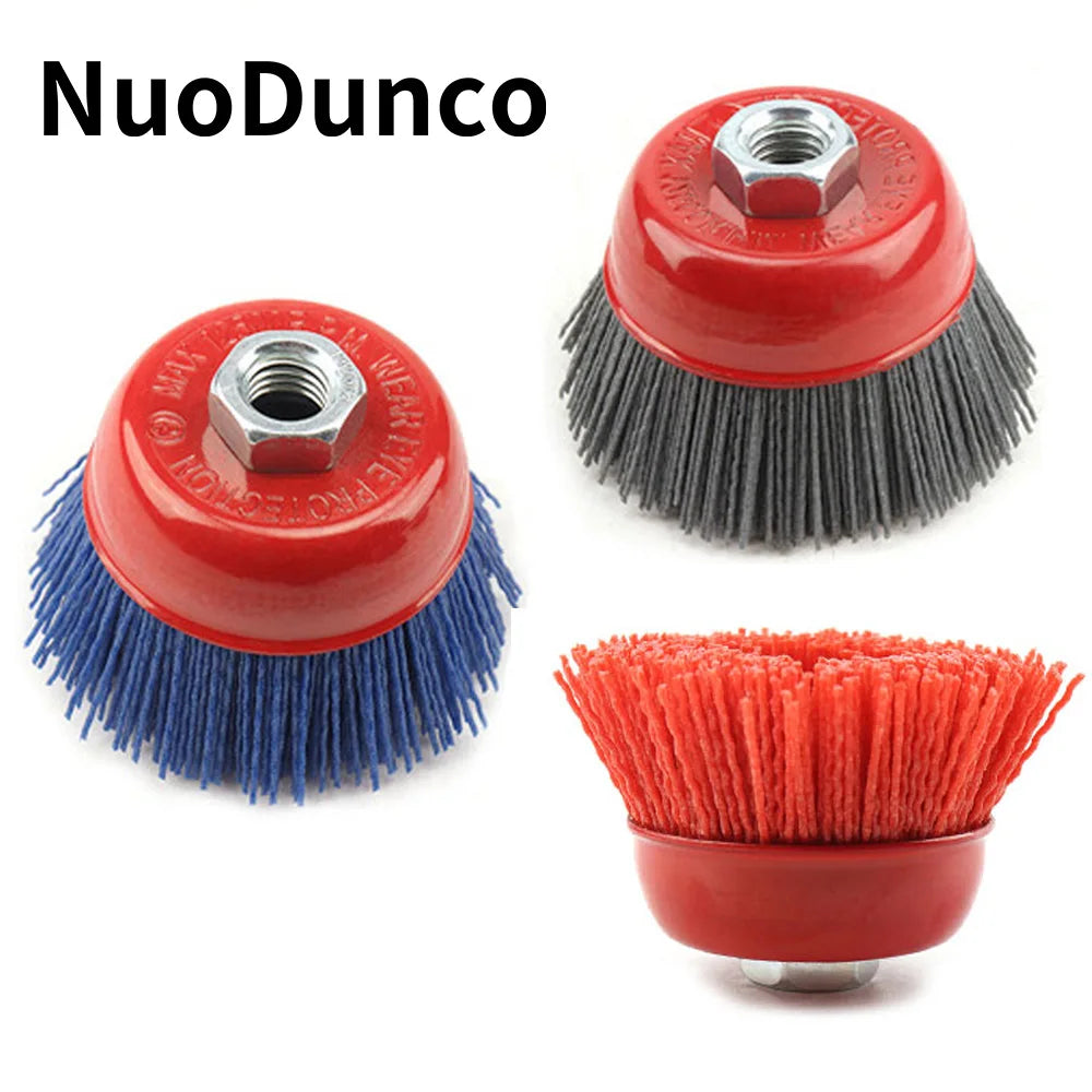 3Pcs/Set 85mm M14 Cup Nylon Abrasive Brush Wheel by Unbranded