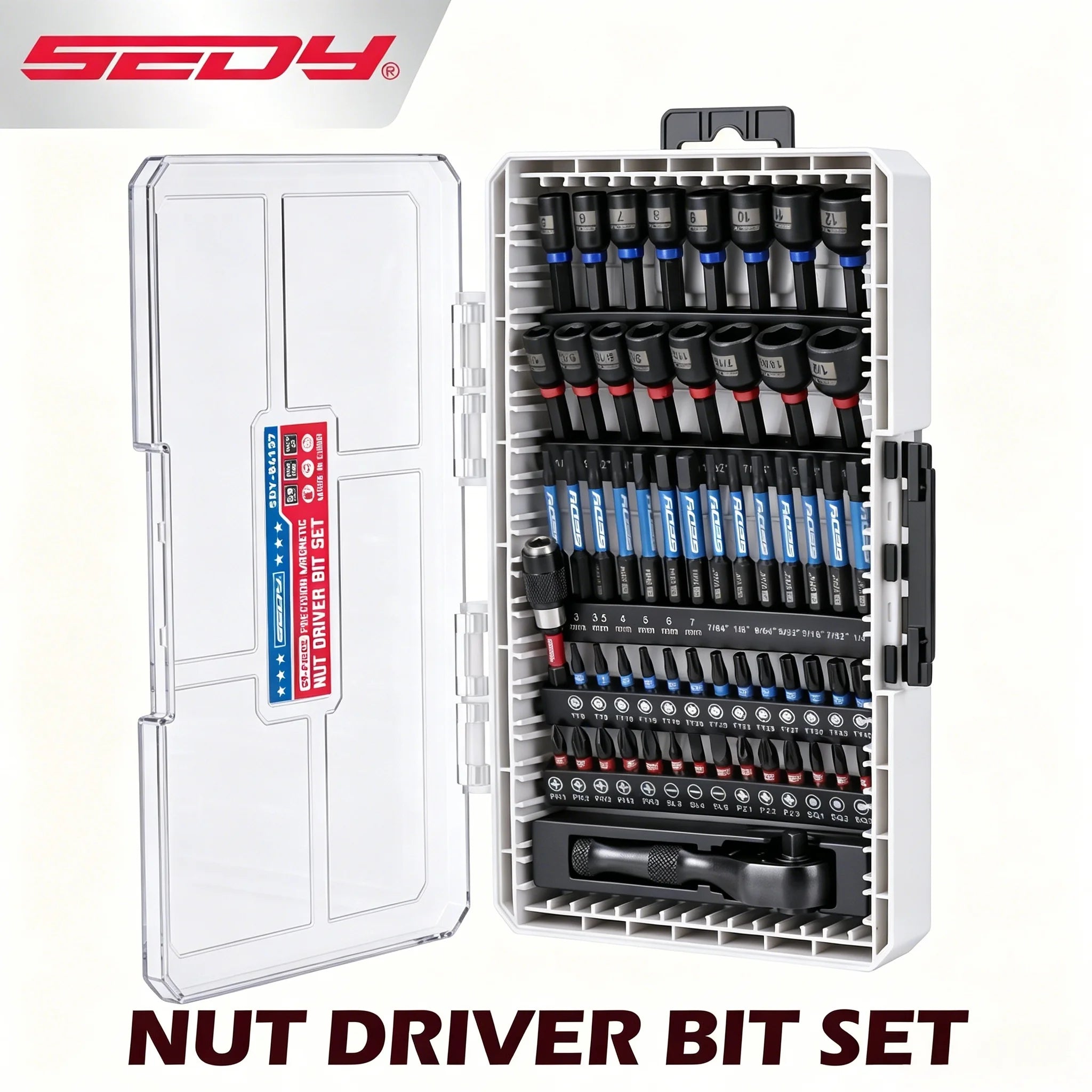 SEDY 59pc S2 Steel Assorted Magnetic Nut Driver Set by SEDY