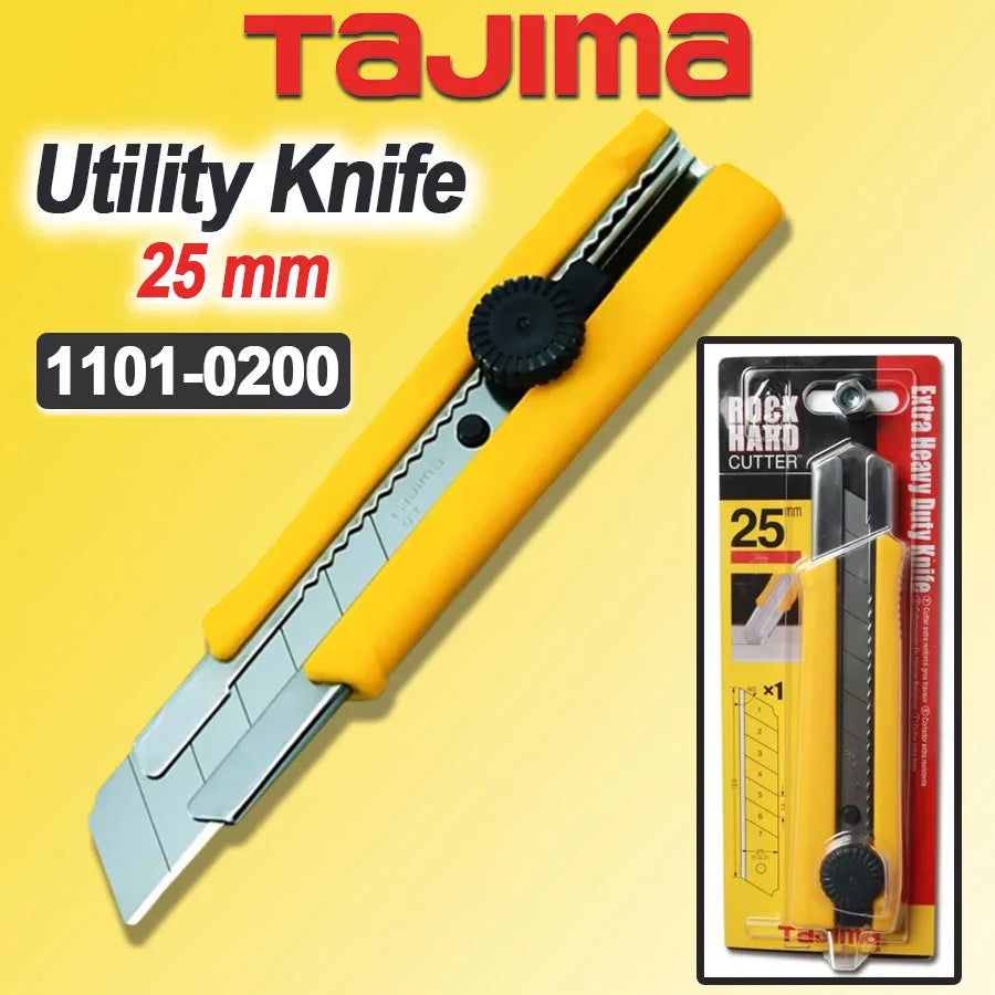 TAJIMA Professional Heavy Duty Construction Utility Knife with Safety Lock for C