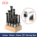 ZCD F1 Boring Bar 12/18/25mm Set 9/12/6pcs Boring Cutter Shank Boring