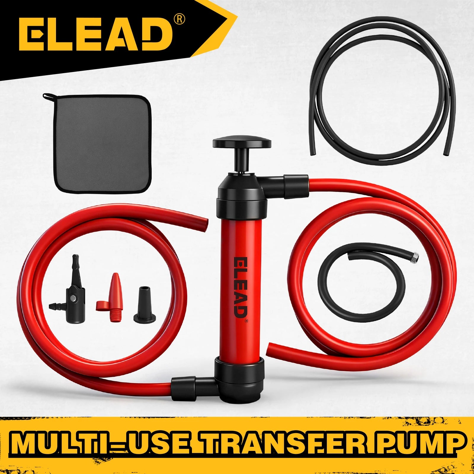 ELEAD Portable Siphon Pump: Gas/Oil/Water Transfer + Air Inflation