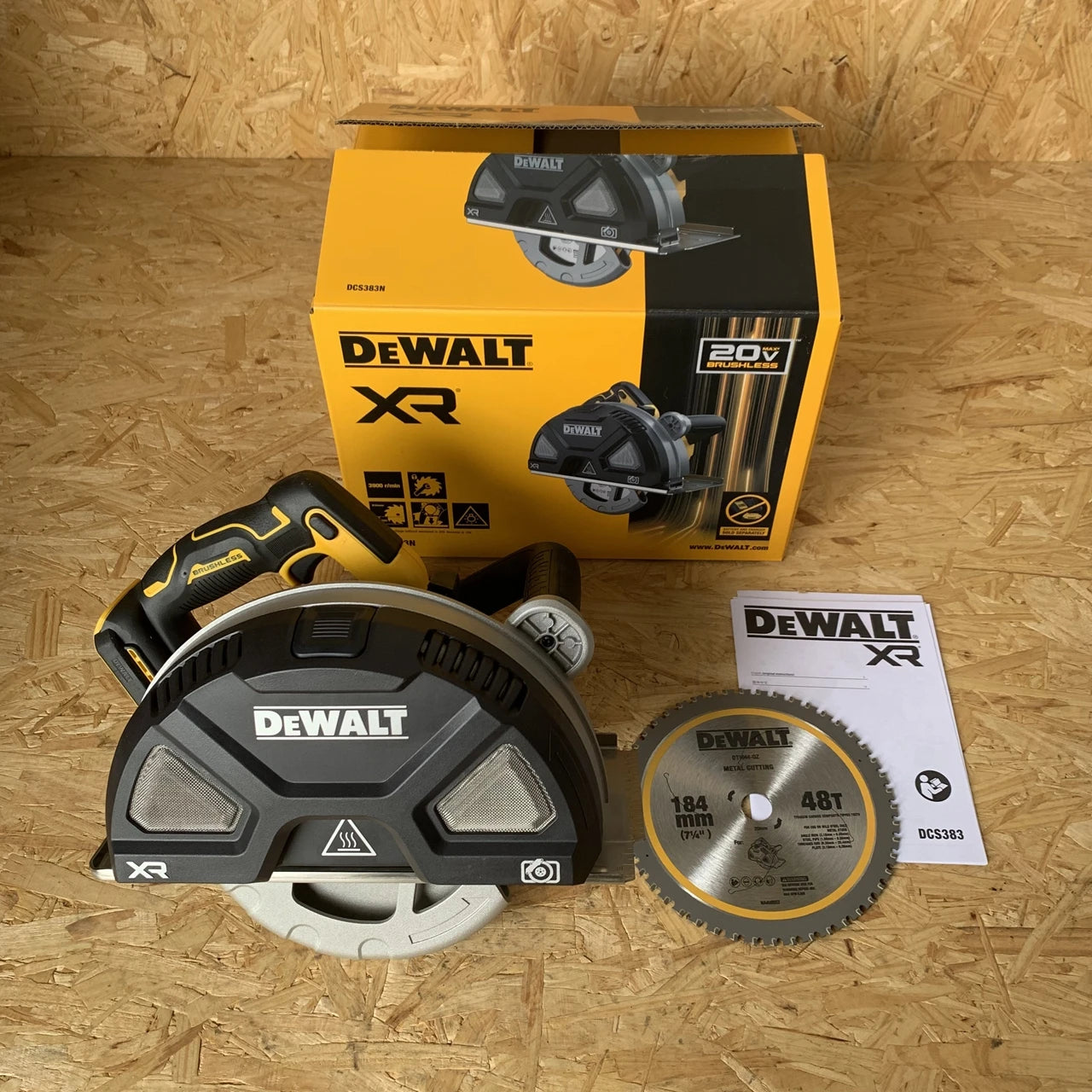 DeWalt DCS383 20V 184mm tct Metal Cutting Circular Saw Bare Unit depth 67mm TOOL