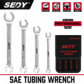 SEDY 4PCS SAE Flare Nut Wrench Set, 1/4"-11/16" Offset Brake Line