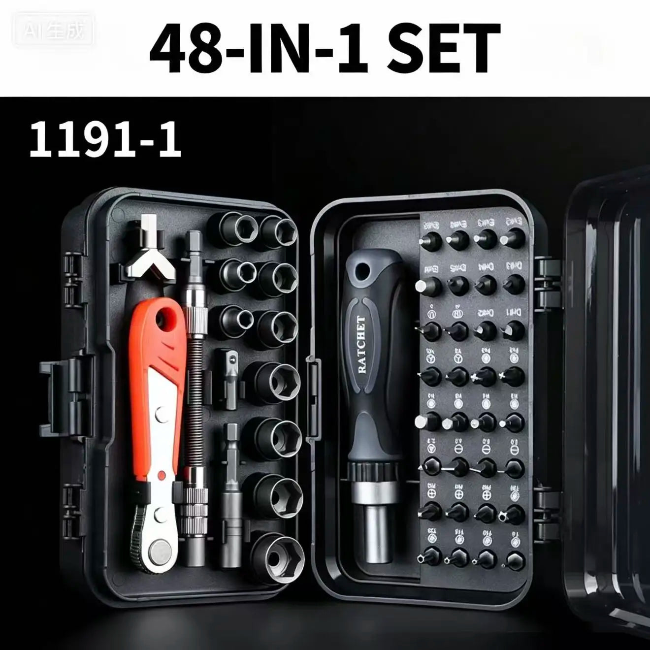 Portable 16-Piece Magnetic Set - Socket & Screwdriver Bit Kit