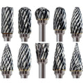 10pc Rotary Carving Burr Bits Double Diamond Cut by Unbranded