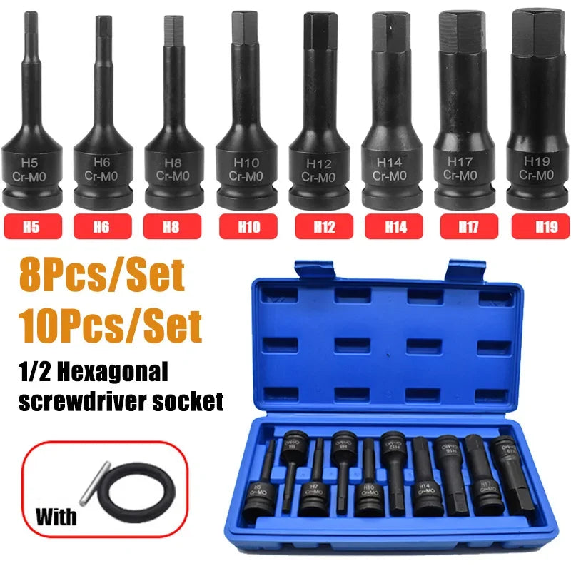 Pneumatic Wrench Hexagonal Screws Impact Bits Set