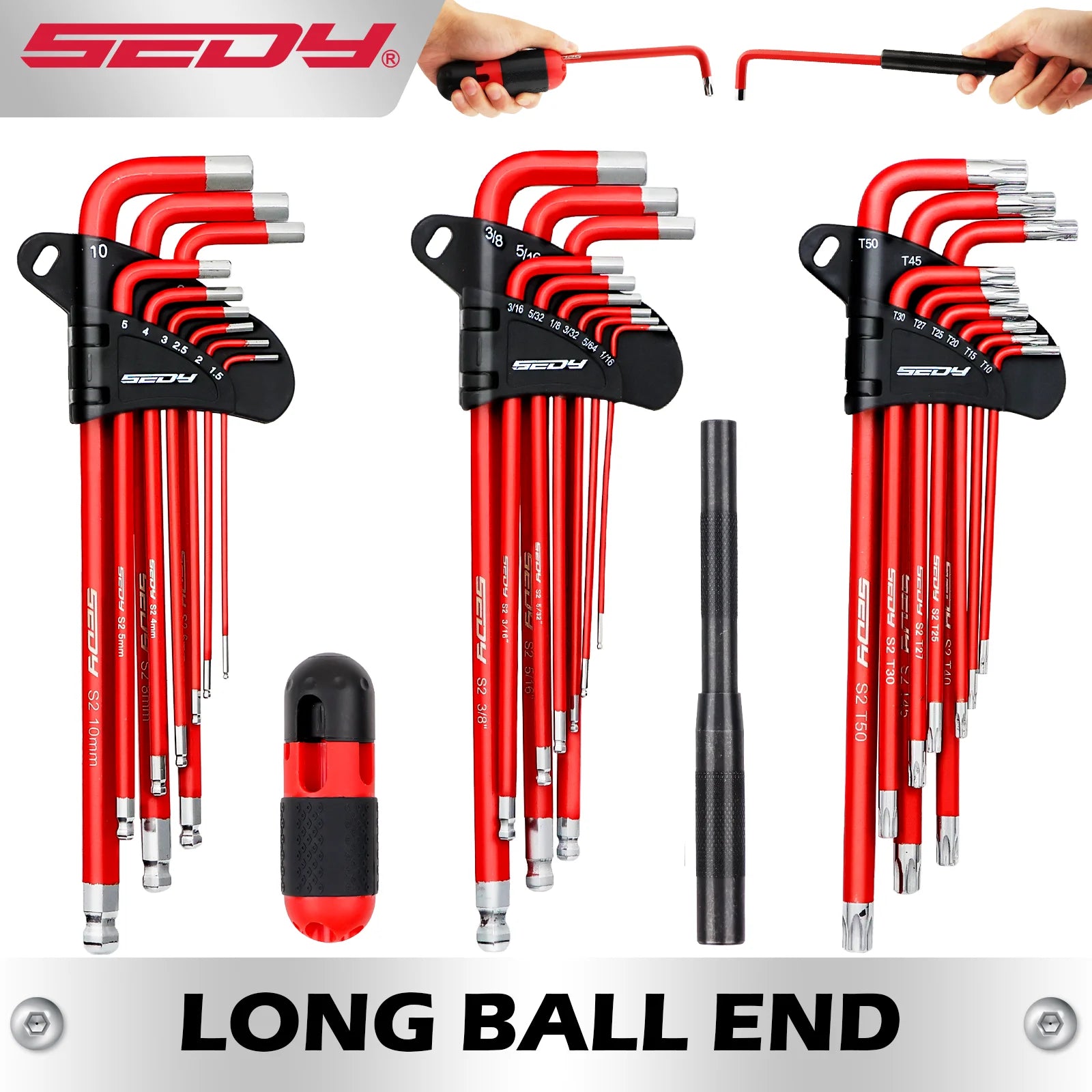 SEDY 41PC Hex Key Allen Wrench Set L-Shaped SAE & Metric by SEDY