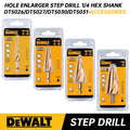 DEWALT Hole Enlarger Step Drill 1/4 Hex Shank Titanium Coated Wood Metal Hole Cu