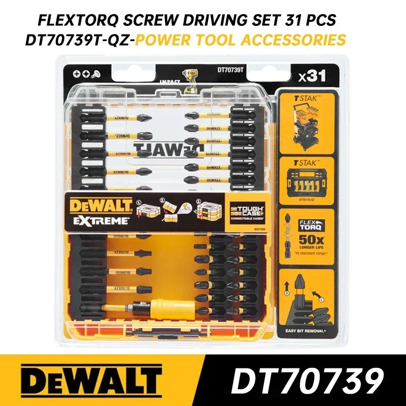 DEWALT DT70739T-QZ FLEXTORQ Screwdriver Bit Set 31 Pcs Cordless Driver Impact Dr