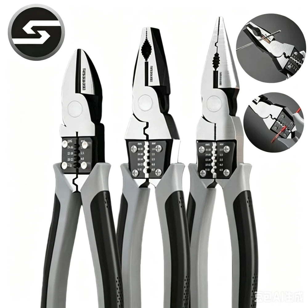 CR-V Steel Multifunctional Wire Stripping Pliers Heavy Duty Needle