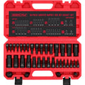 SEDY 36-Piece Hex Bit Impact Socket Set with 4 Adapters 1/4" 3/8" 1/2"