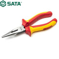 SATA 70131 VDE Insulated Long Nose Pliers 6" Anti-slip Anti-rust Coating High Gr