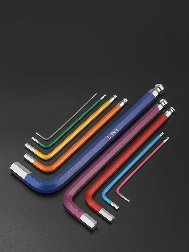 9pc Industrial Ball End Hex Key Set Heavy Duty Color Coded by Unbranded