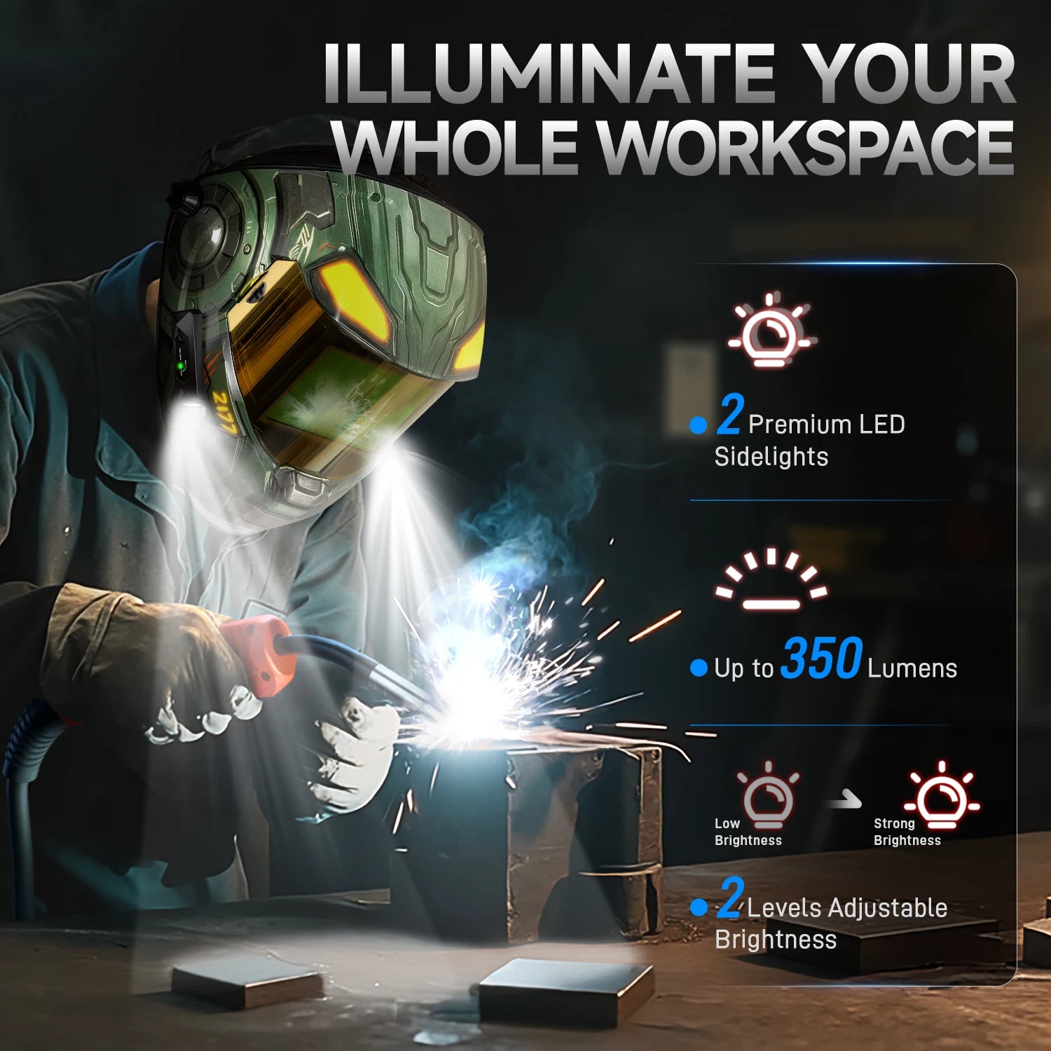 ANDELI Auto Darkening Welding Helmet with Light by ANDELI