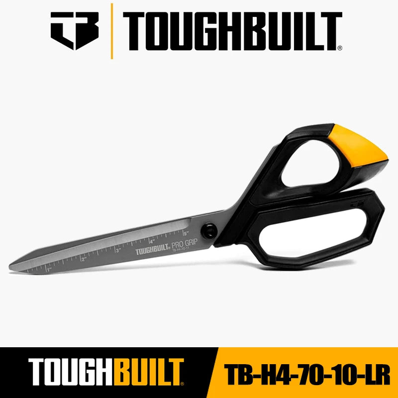 TOUGHBUILT TB-H4-70-10-LR 5-in Micro-serrated Open Handle Spring Assisted Scisso
