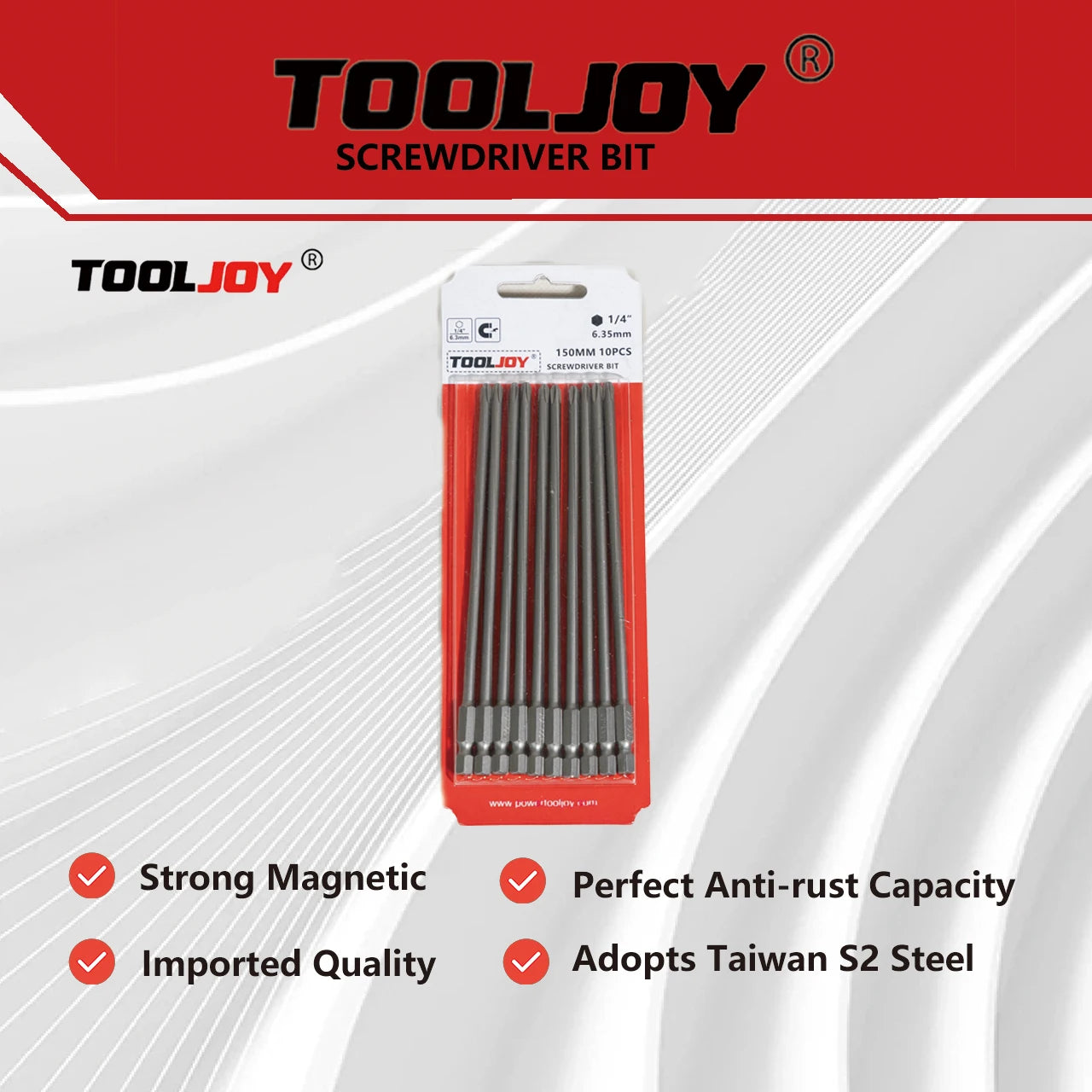 TOOLJOY 150mm/110mm/100mm ph2 cross shaped electric batch head set, impact resis