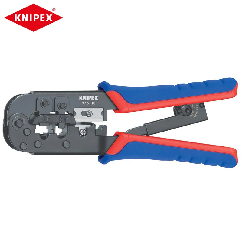 KNIPEX 97 51 10 Crimping Pliers Western Plug Type ‎Textured Ergonomic Crimpper