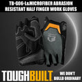 TOUGHBUILT Microfiber Abrasion-Resistant Half-Finger Work Gloves by TOUGHBUILT