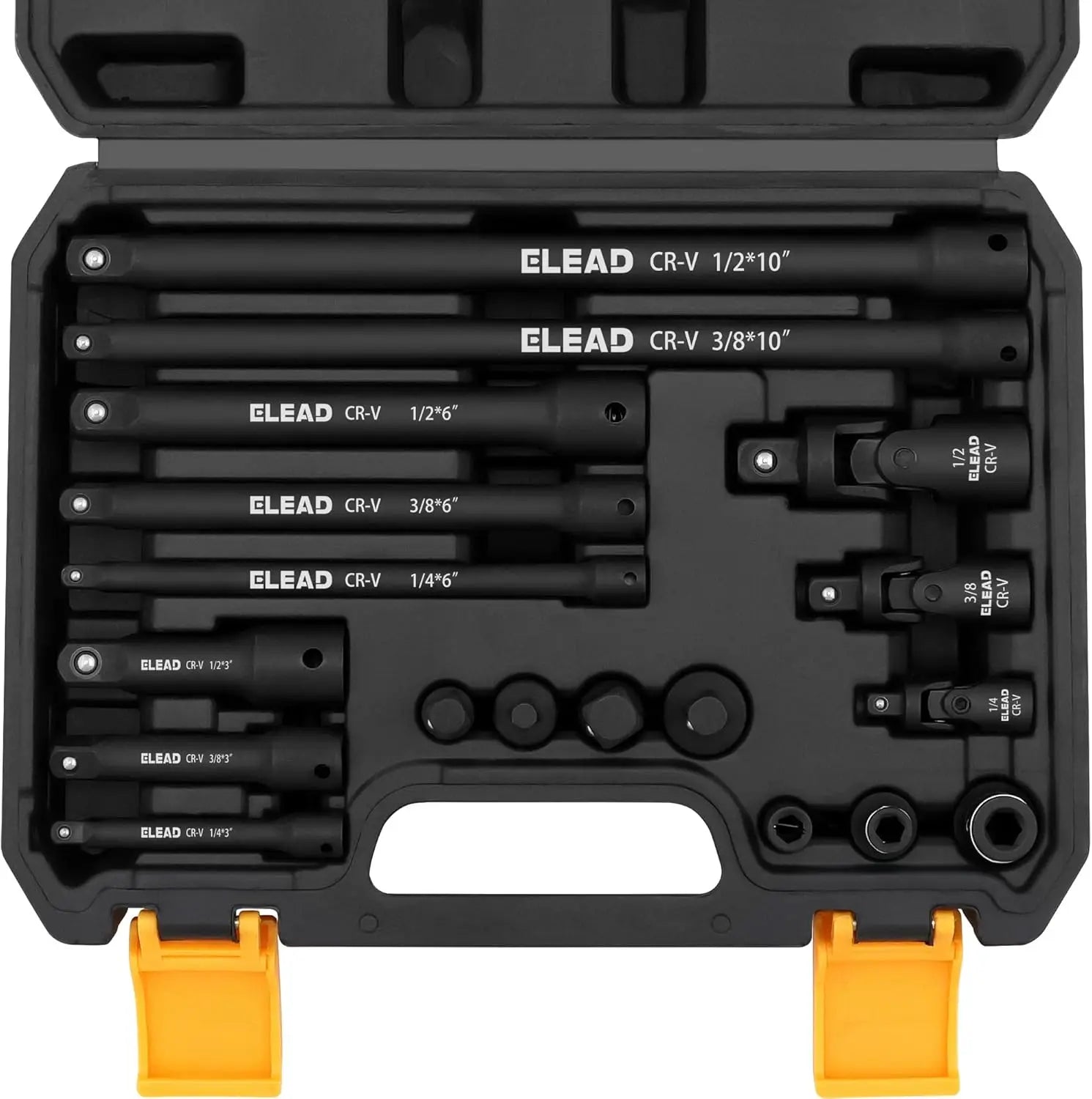 ELEAD 18PC Impact Socket Extension Set Swivel Universal Joints 1/4 3/8