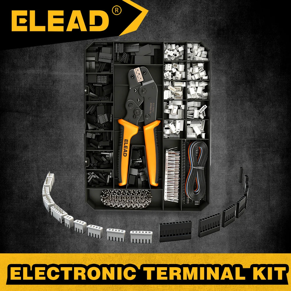 ELEAD 2020Pcs JST XH 2.54mm Connector Kit, Ratcheting Crimper, 1P-10P