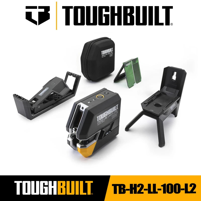 Toughbuilt 100FT Green Beam Self Leveling Cross-Line Laser Level by Toughbuilt