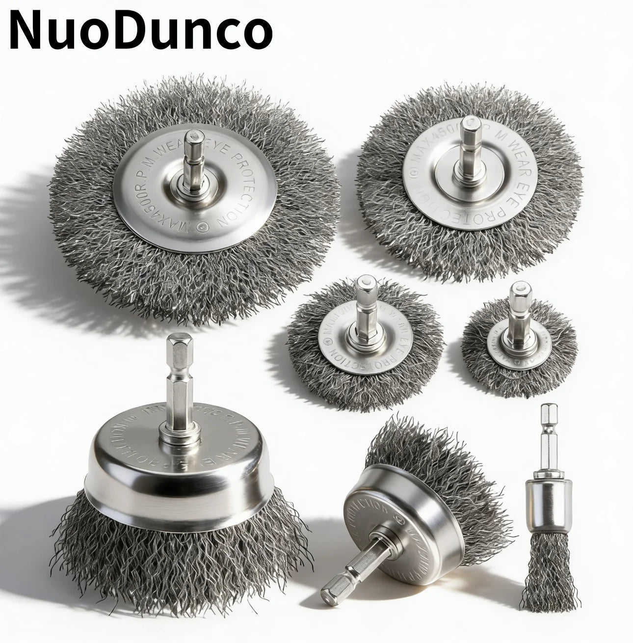 Wire Brush Wheel Cup Brush Set 7 Pcs for Drill 1/4 Inch Hex Shank by Unbranded