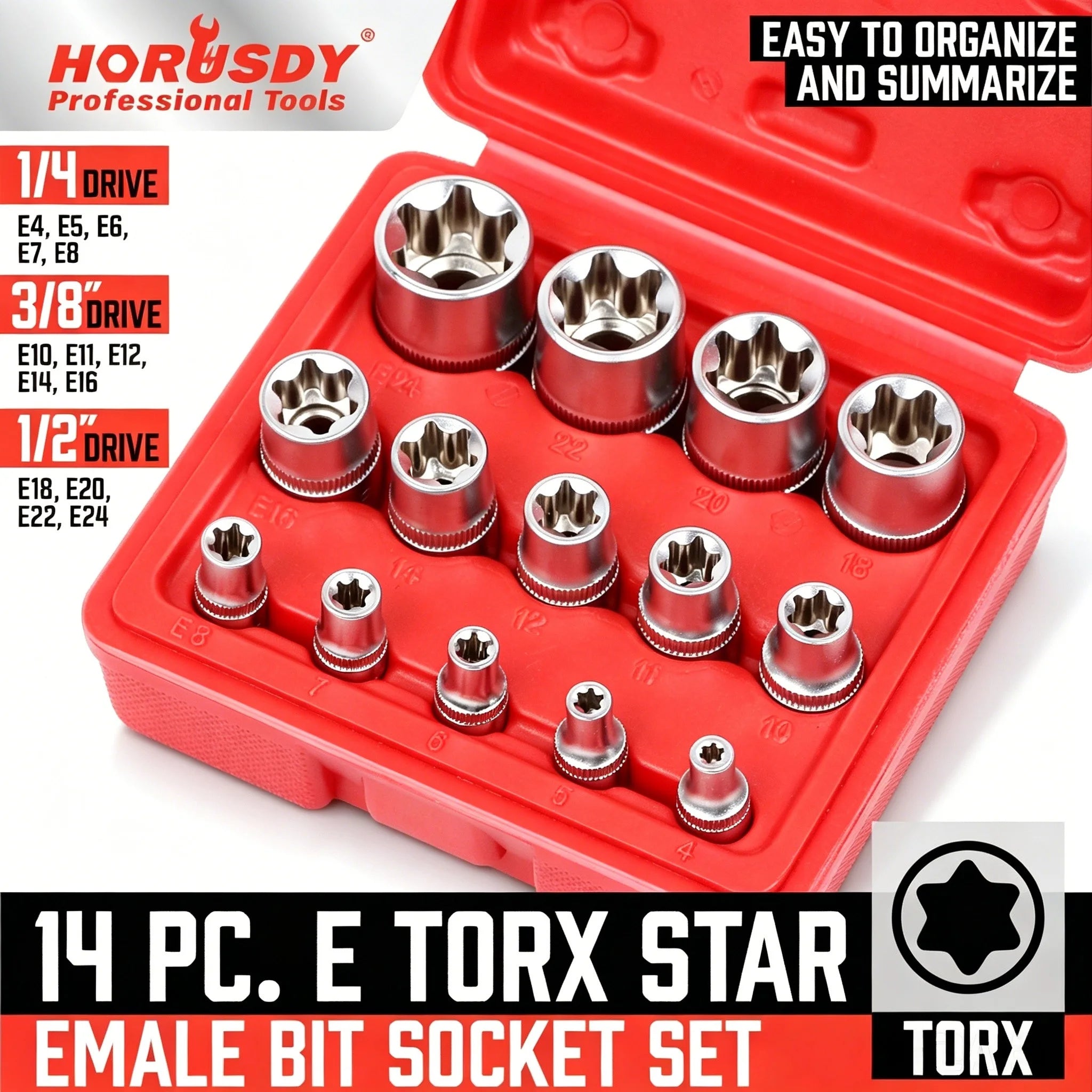 ELEAD 31PC Torx Bit Socket Set Premium CR-V & S2 Alloy Steel by ELEAD