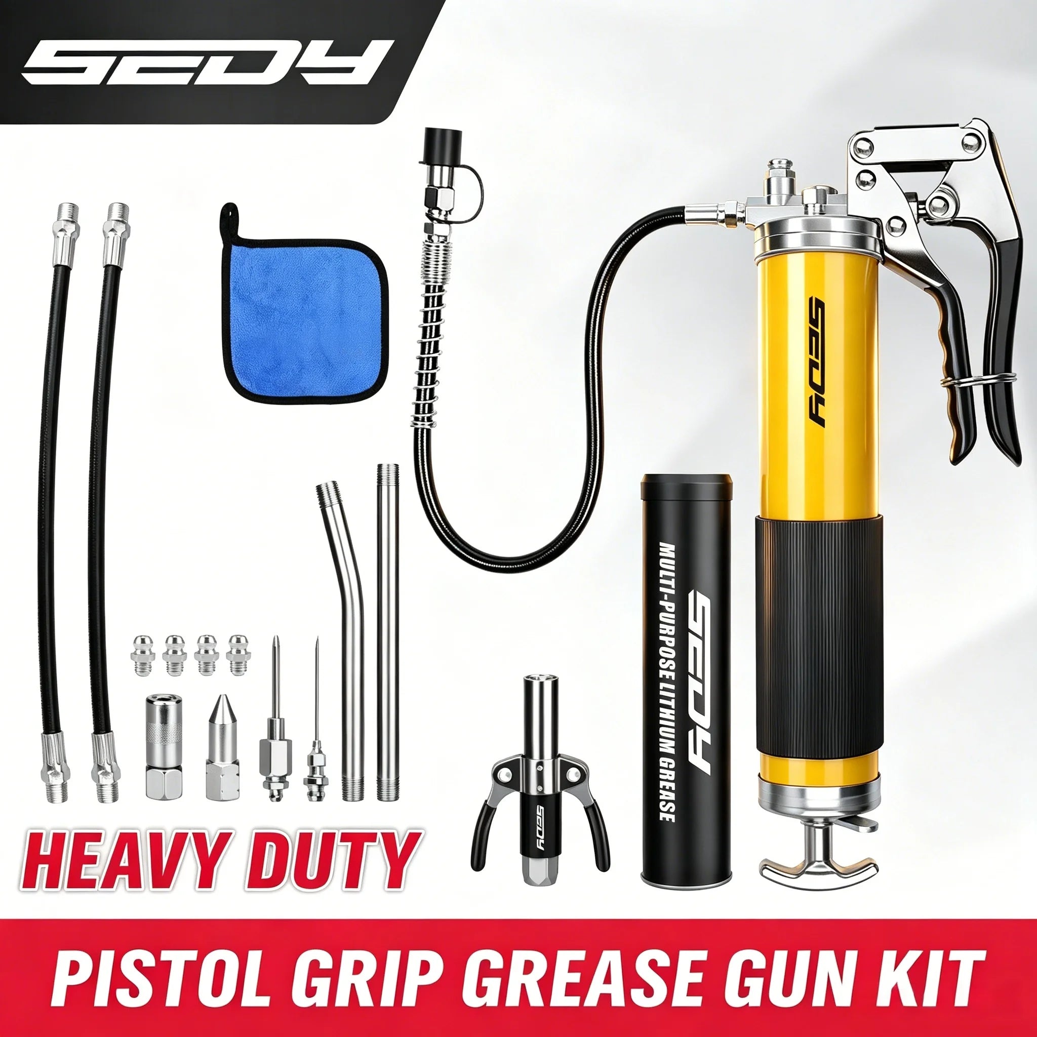 SEDY Heavy Duty Pistol Grip Grease Gun Kit by SEDY