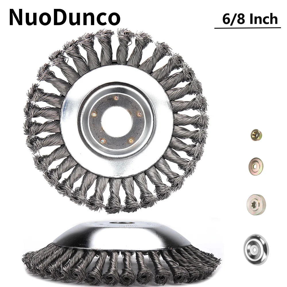 6-Inch Steel Wire Wheel for Lawn Mower Trimmer