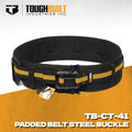 TOUGHBUILT TB-CT-41 Padded Belt with Heavy Duty Clip Buckle and Back Support Con