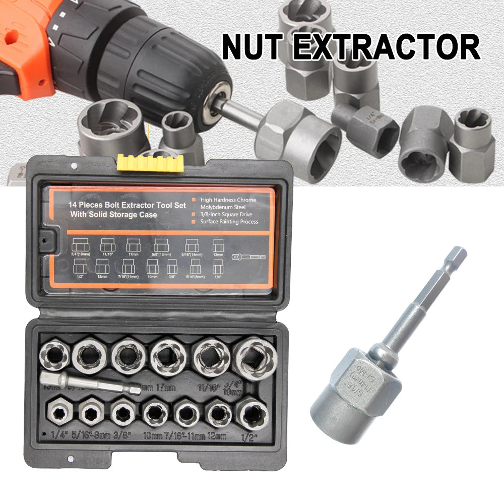 14pc Nut Extractor Set by Unbranded