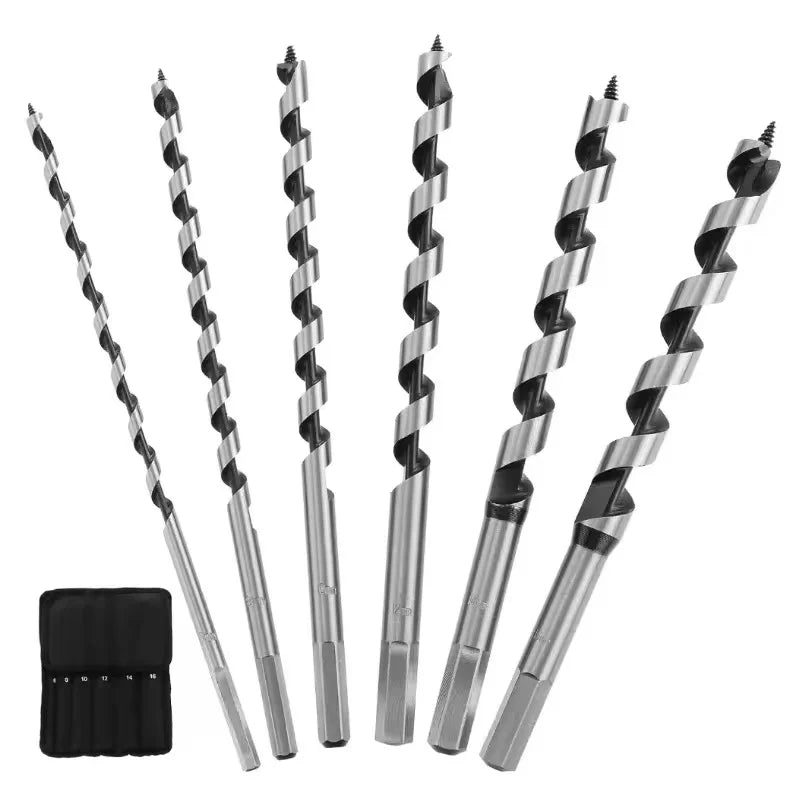 10PCS 6-35mm Extended Wood Drill Bits Hex Shank for Deep Holes Precision Ground 