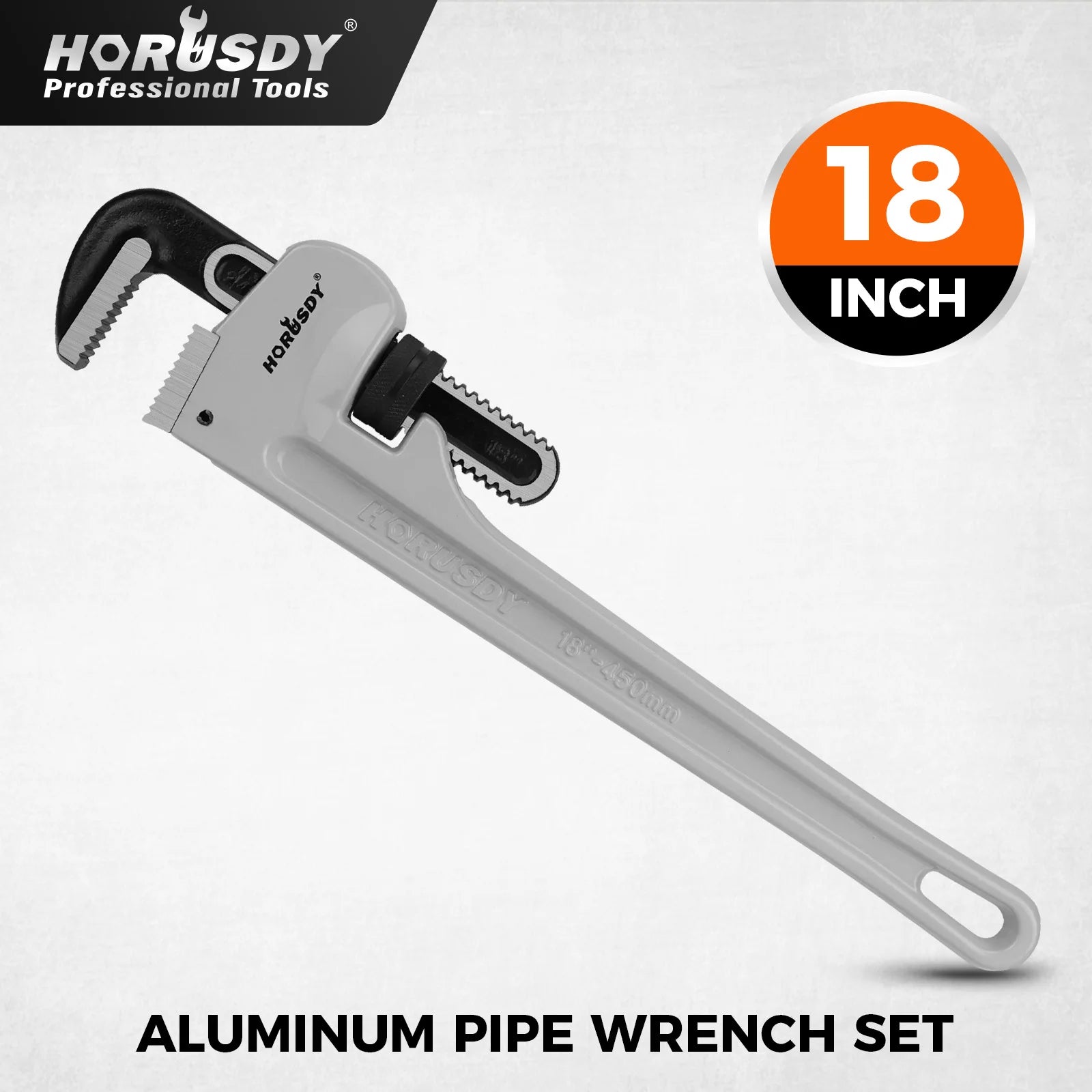 HORUSDY 18" Aluminum Pipe Wrench — Lightweight (3.2 lbs), Heavy-Duty