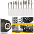 10pcs 3mm Shank Cemented Carbide Milling Cutter Burr Diamond Cut Rotary Dremel T