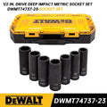 DEWALT DWMT74737 7Pcs 1/2 inch Drive Deep Impact Metric Socket Set Impact Wrench