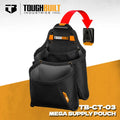 TOUGHBUILT Mega Supply Pouch Multi-Functional Tool Belt Pouch by TOUGHBUILT