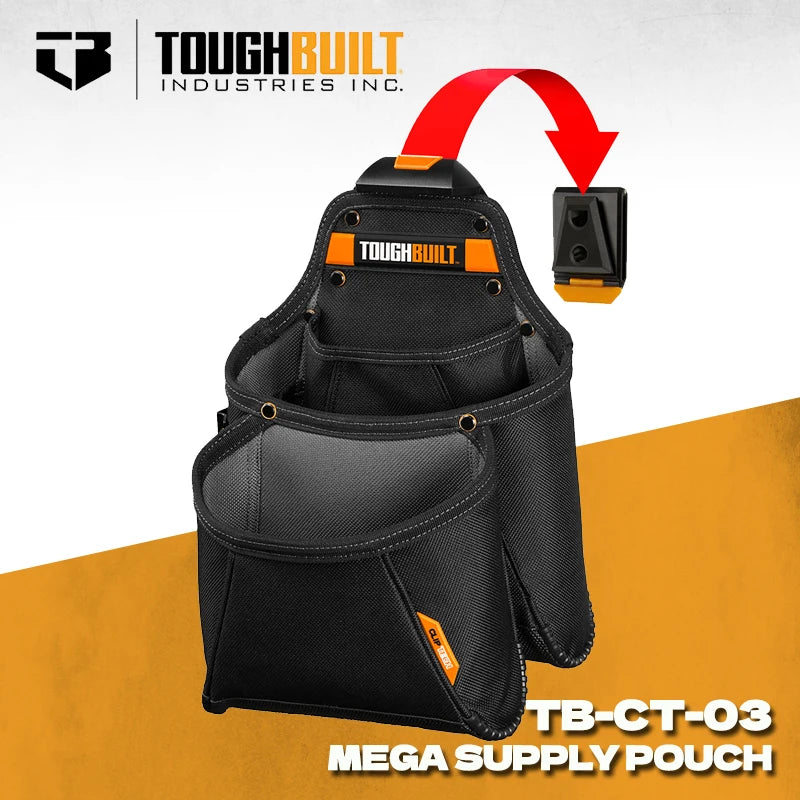 TOUGHBUILT Mega Supply Pouch Multi-Functional Tool Belt Pouch by TOUGHBUILT