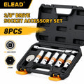 ELEAD 8PCS 3/8" Spark Plug Socket Set, Universal Joint, Plug Gapper