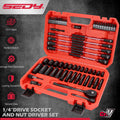 SEDY 63PCS 1/4" Impact Socket Set (4–15mm) + Magnetic Nut Drivers