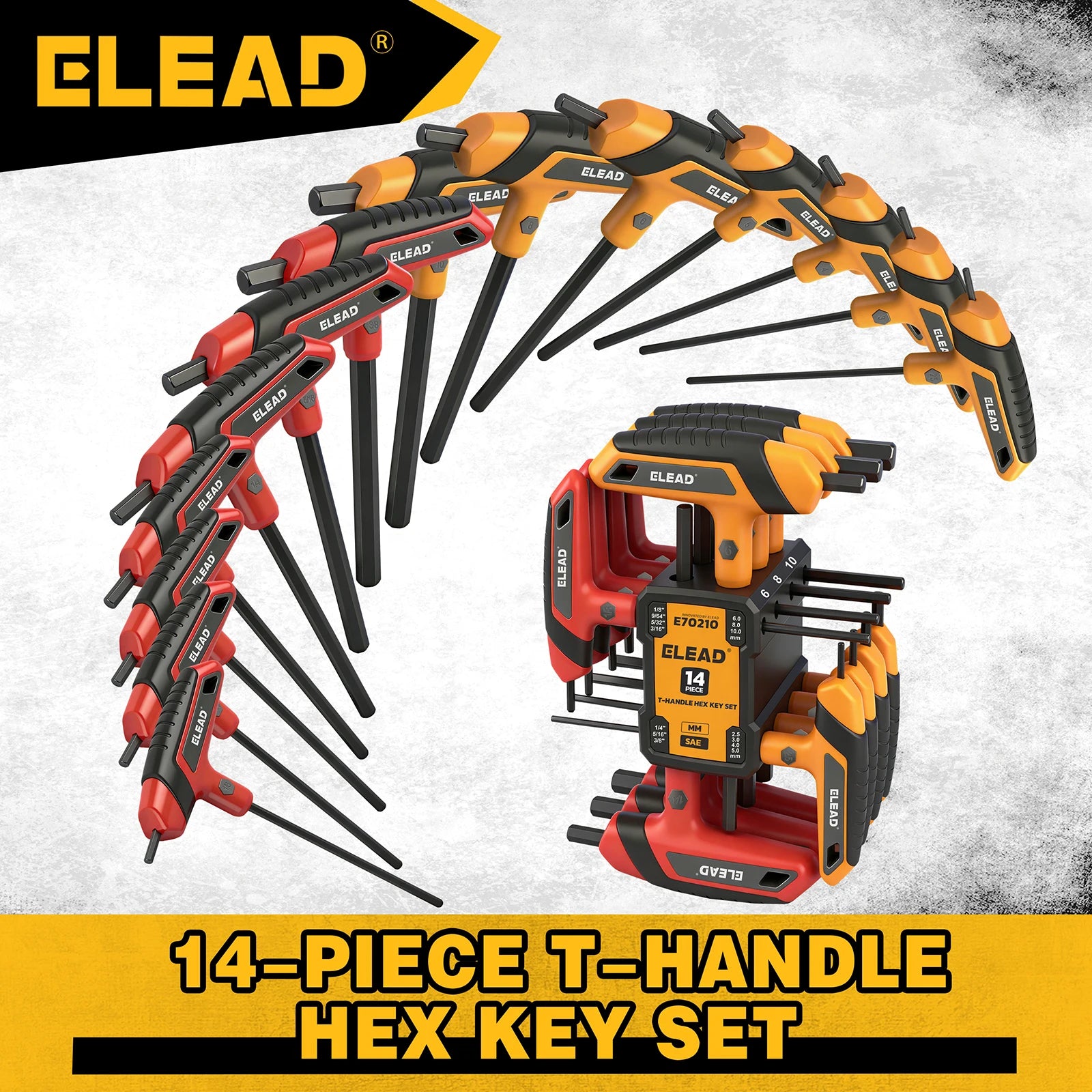 ELEAD 14pc T-Handle Allen Wrench Set Metric/SAE by ELEAD