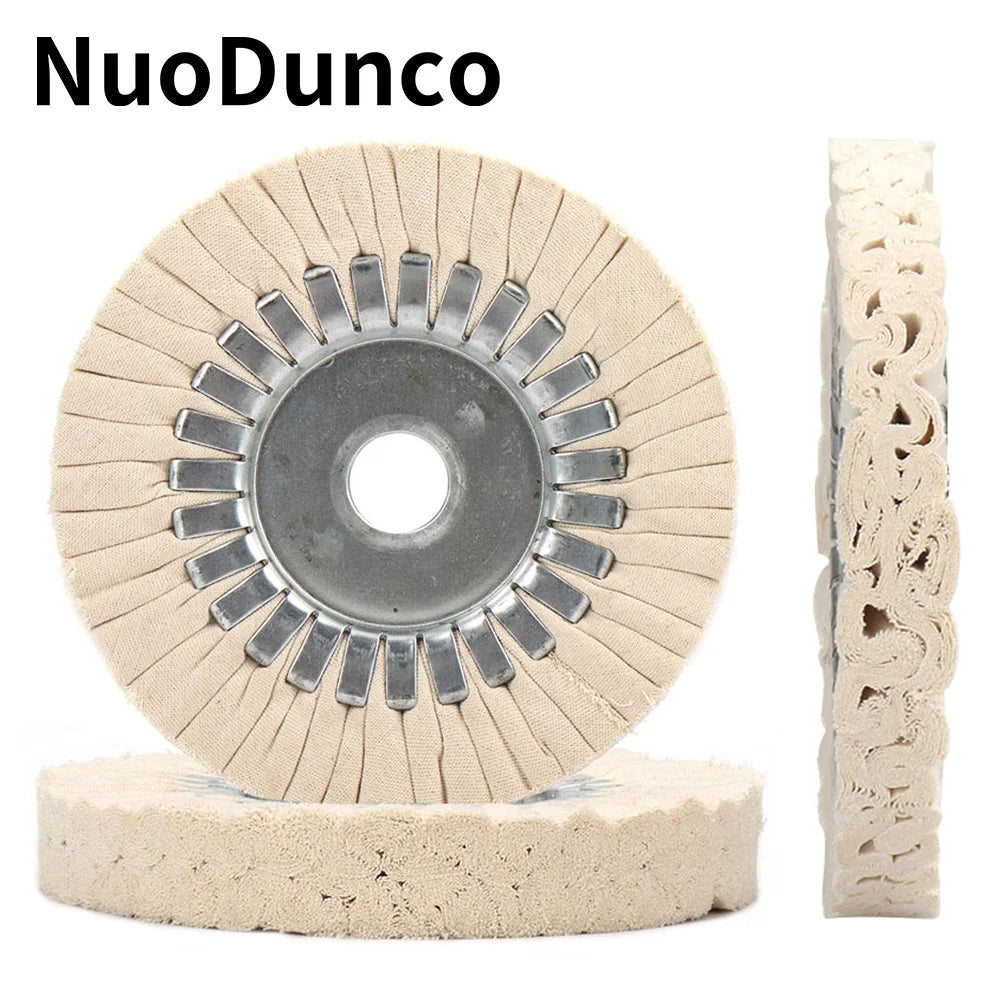 1Pc 6" Cotton Airway Buffing Wheel Cloth Open Bias Polishing Buffs