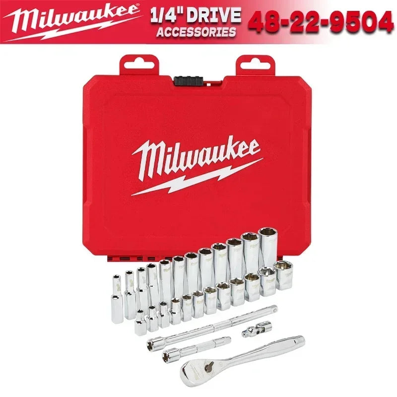 Milwaukee 28pc Metric 1/4" Drive Ratchet & Socket Set by Milwaukee