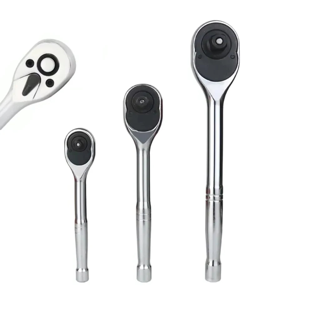 1/4'' 3/8'' 1/2'' Drive Reversible Ratchet Wrench - 24Tooth Quick Release Socket
