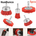 NuoDun 5pcs Nylon Filament Abrasive Brush Wheel Set by NuoDun