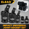 ELEAD 5PC Impact Universal Joint Socket Set,1/4" 3/8" 1/2" Drive 360°