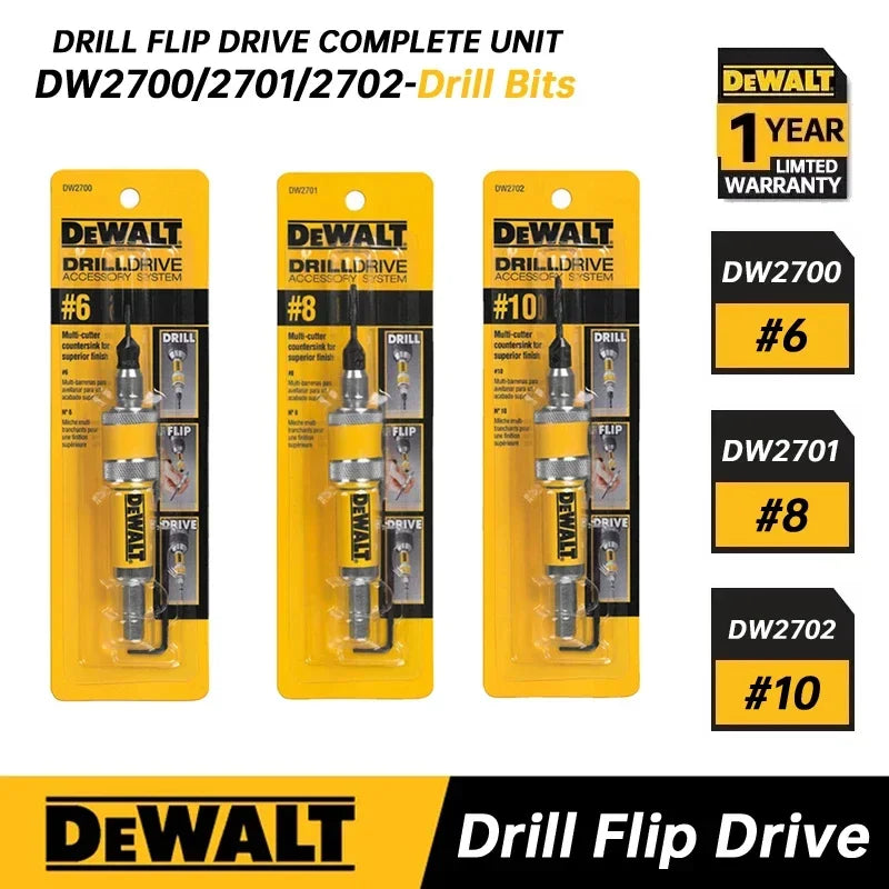 DEWALT Drill Flip Drive Complete Unit #6 #8 #10 Countersink Wood Drill Bit by DEWALT