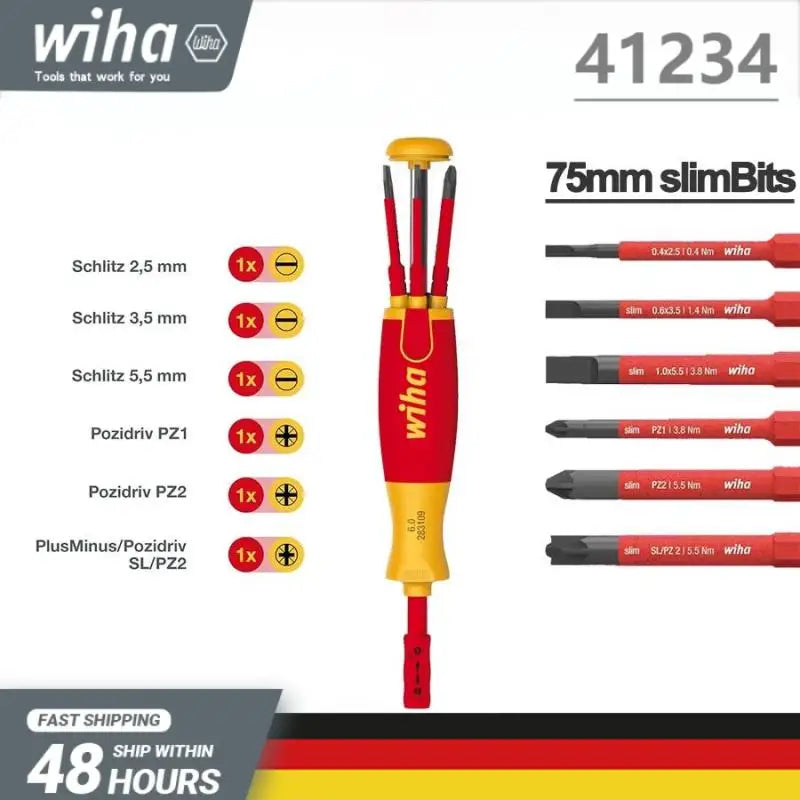 Wiha LiftUp Insulated Screwdriver Set with PZ/SL Bits by Wiha